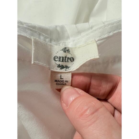 Entro White Ruffle V-Neck Mini Dress - Size L - Picture 5 of 9